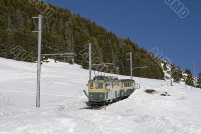 Old railway in Swiss Alps