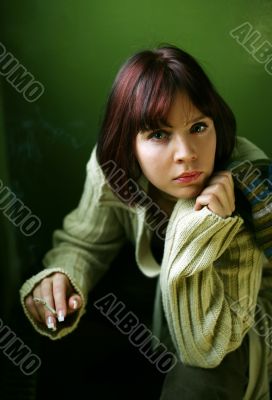 The beautiful brunette