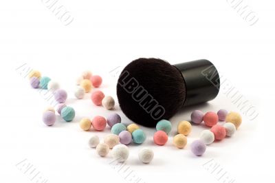 makeup powder with brush