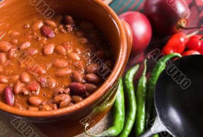 chili beans in pot