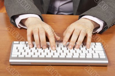 Businesswoman typing