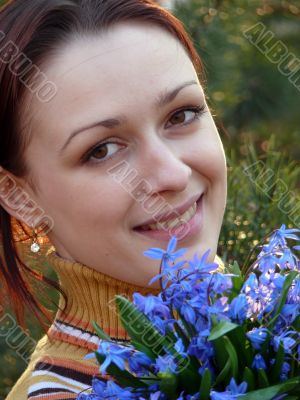  girl with flowers