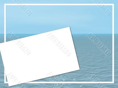 Blank card on a background of a sea landscape