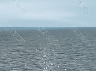 Background - the quiet sea at cloudy weather