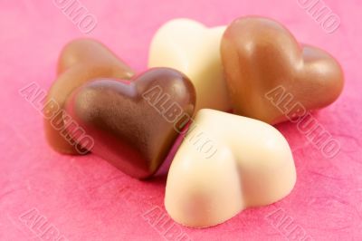 Hearts of chocolate