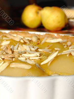 Tart Bourdaloue with ingredients