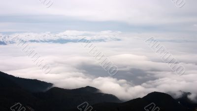 Clouds in valley