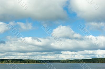 Clouds over lake