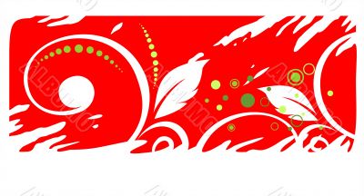 Red floral grunge background