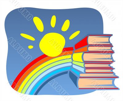 Books and rainbow