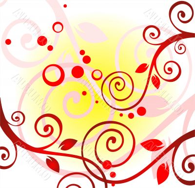 Red curls background