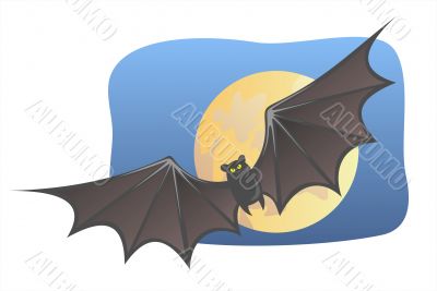 Bat and moon
