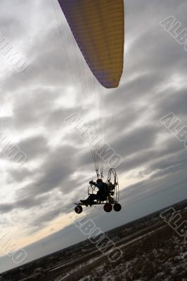 Paraplan in winter in Russia