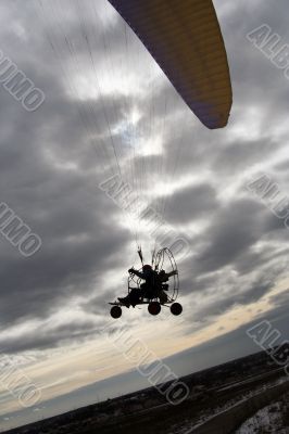 Paraplan in winter in Russia