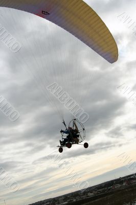 Paraplan in winter in Russia