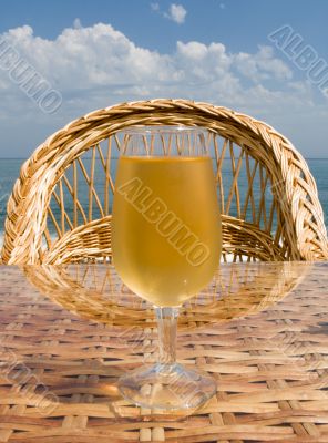 Glass with cold beer