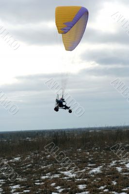 Paraplan in winter in Russia