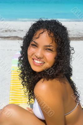 smiling girl at beach