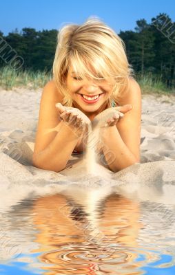 playing with sand