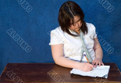 Girl Doing Homework