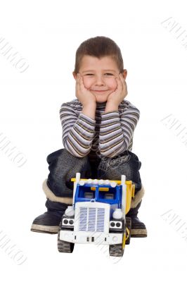 child with car
