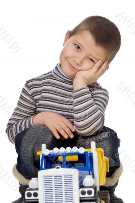 child with car