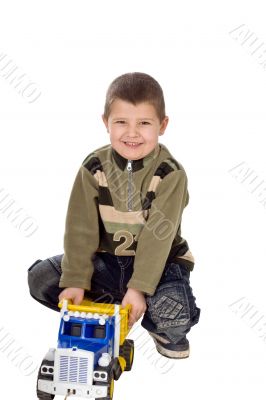 child with car