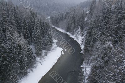 Snowdrift. Winter landscape. Switzerland