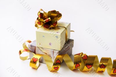 Gifts with  gold  bow