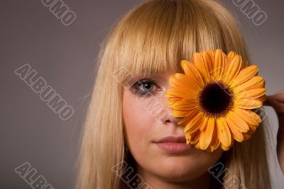 girl with flower