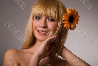 Blond  with flowers