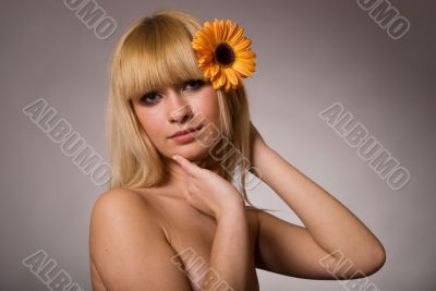 girl with flower