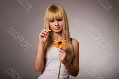girl  with flower
