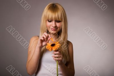 girl with flower