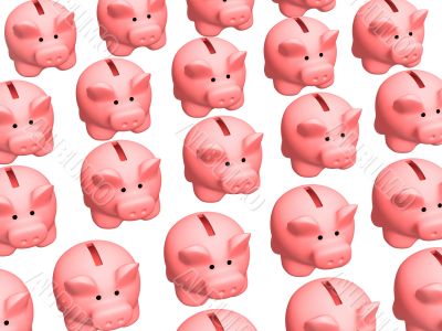 Background - lot of 3d pigs of the coin boxes