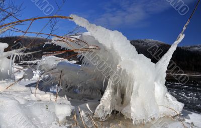 Fantastic lanscape; nice white ice form