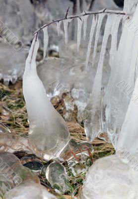 Fantastic lanscape; nice white snowy icicles; background