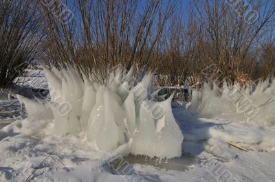 Fantastic lanscape; nice white ice form