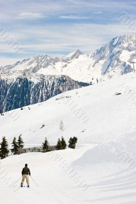 Skier at the track