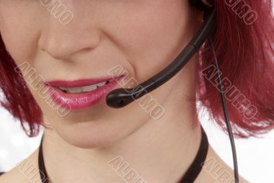woman with headset