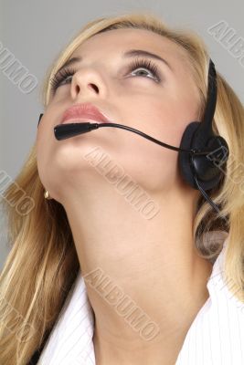 woman with headset