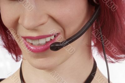 woman with headset