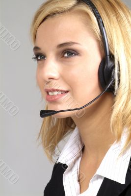 woman with headset