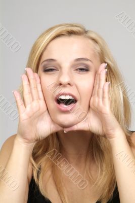 woman cries