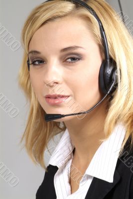 woman with headset