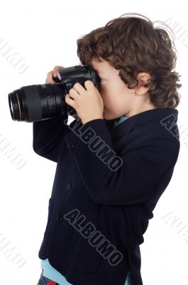 boy taking photo