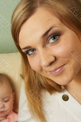 The attractive girl with child