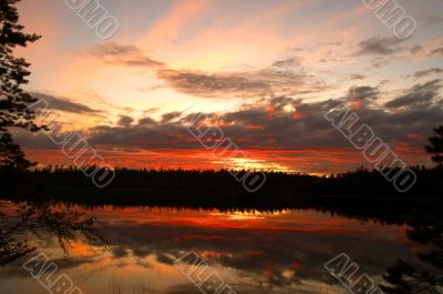Sunset on wood lake