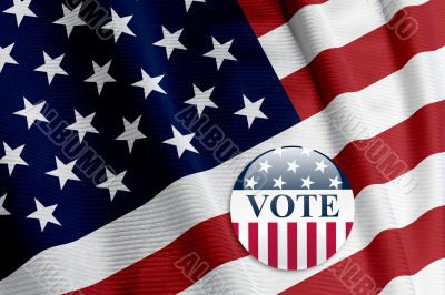 `Vote` Button on American Flag