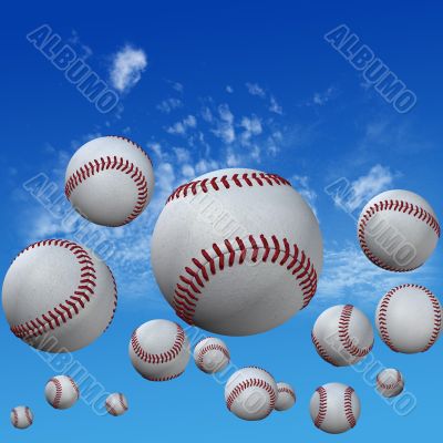 Baseballs set in High Cloud Sky